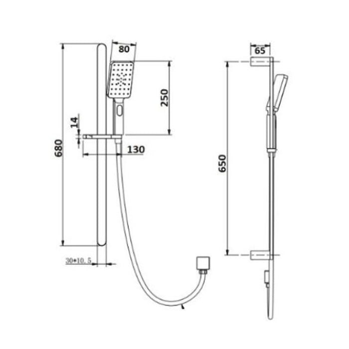 BK Handel Brass Oval Multifunction Sliding Rail Showers