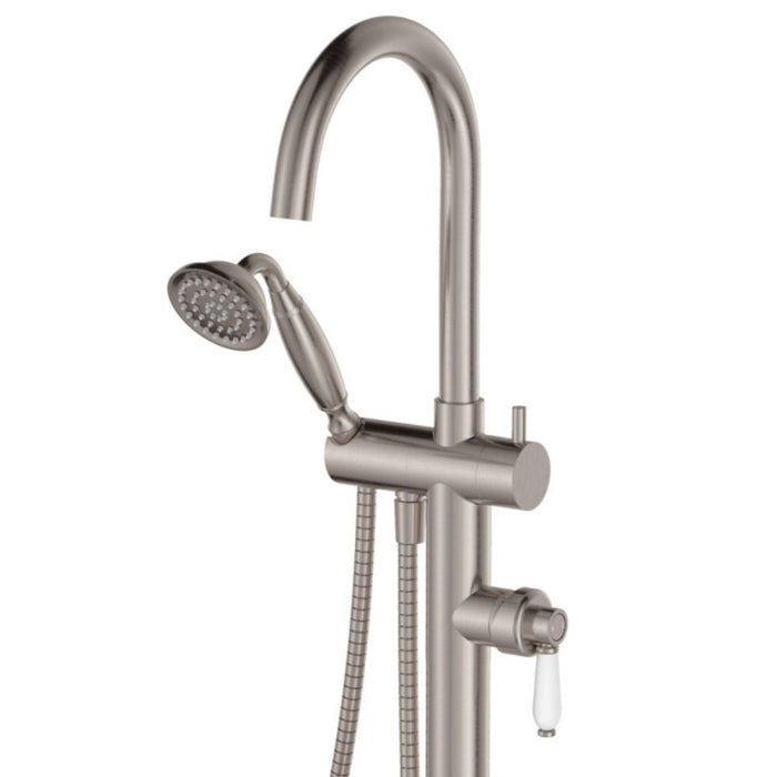 Fienza Eleanor Solid Brass With Ceramic Handle Floor Mounted Bath Mixer