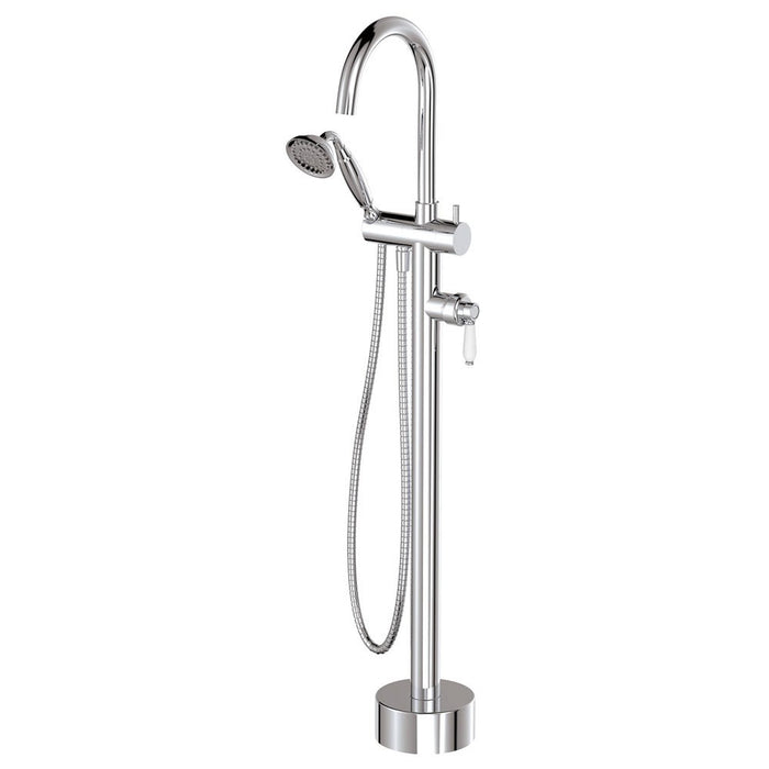 Fienza Eleanor Solid Brass With Ceramic Handle Floor Mounted Bath Mixer