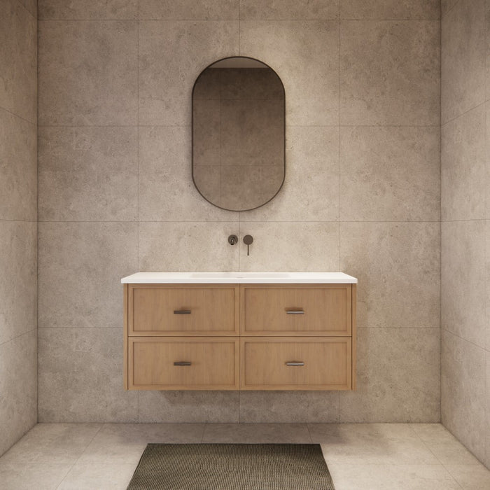 600-1500*450*550mm ABS Banff Coastal Oak Shaker Plywood Wall Hung Vanity