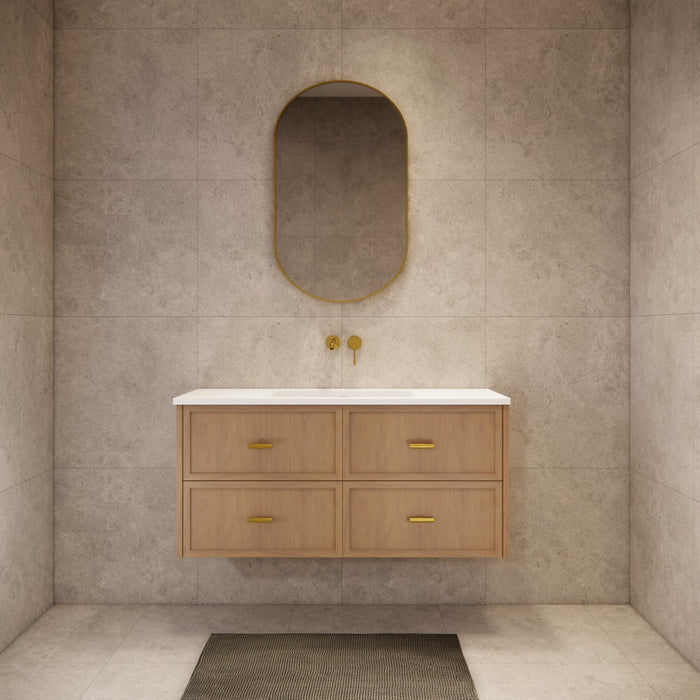 600-1500*450*550mm ABS Banff Coastal Oak Shaker Plywood Wall Hung Vanity