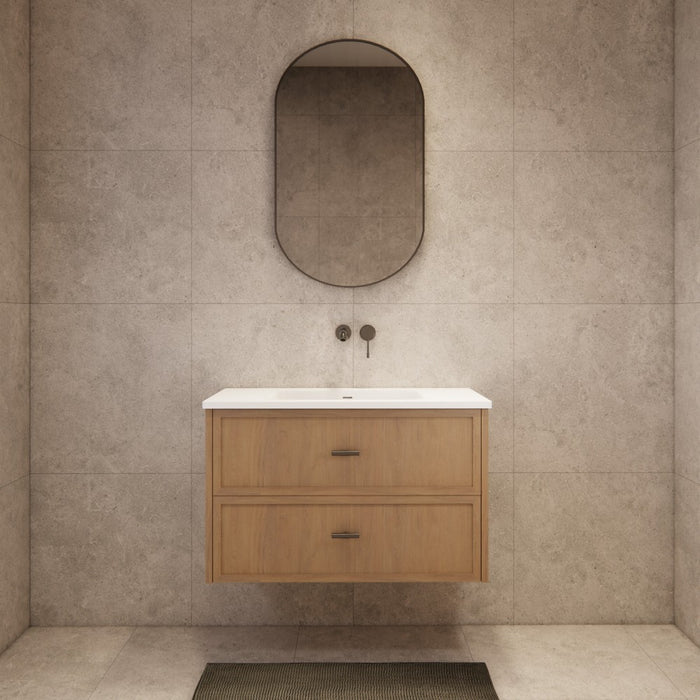 600-1500*450*550mm ABS Banff Coastal Oak Shaker Plywood Wall Hung Vanity