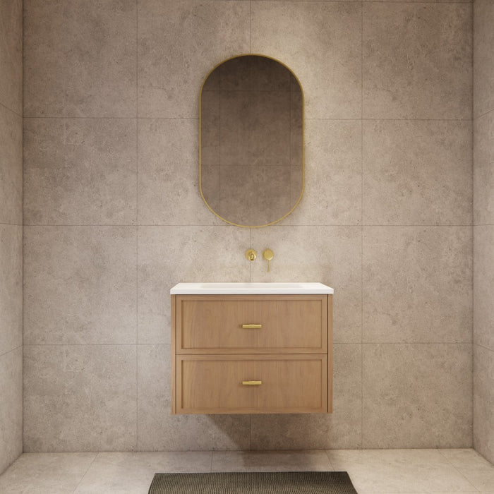 600-1500*450*550mm ABS Banff Coastal Oak Shaker Plywood Wall Hung Vanity