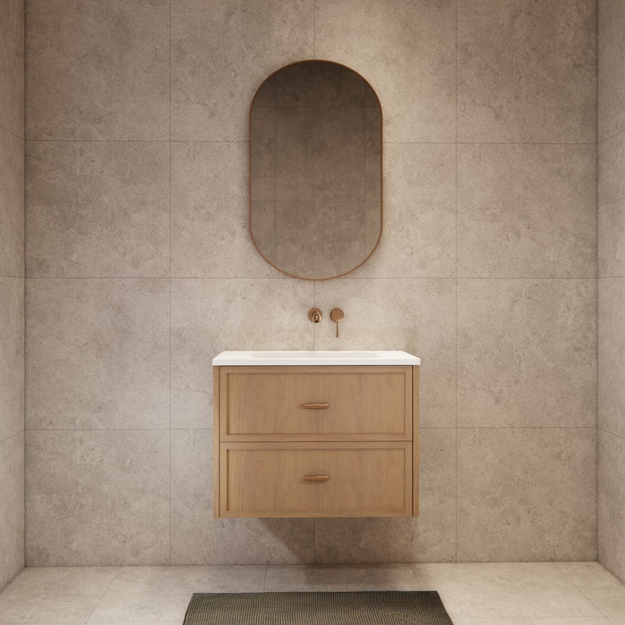 600-1500*450*550mm ABS Banff Coastal Oak Shaker Plywood Wall Hung Vanity