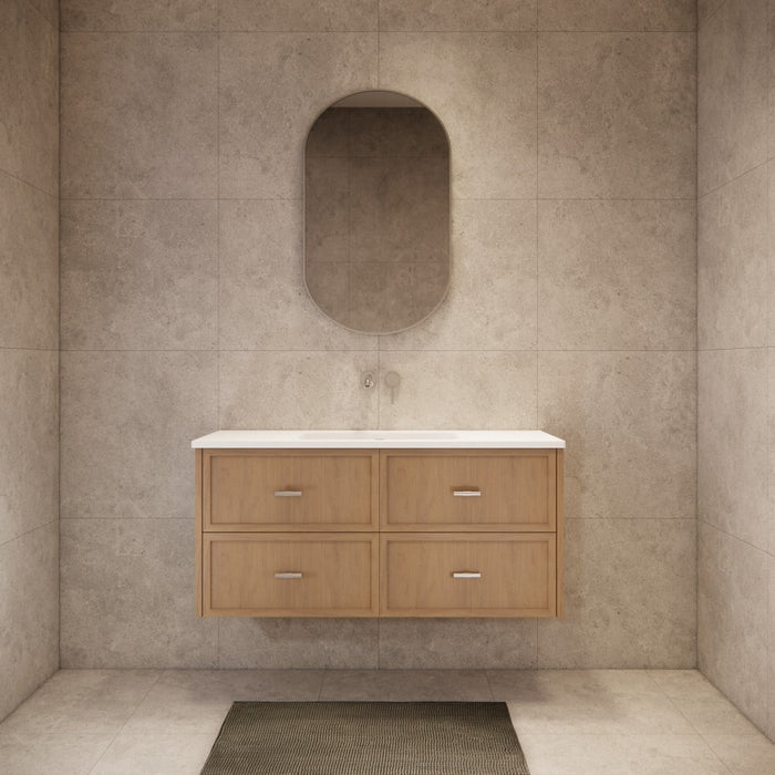600-1500*450*550mm ABS Banff Coastal Oak Shaker Plywood Wall Hung Vanity