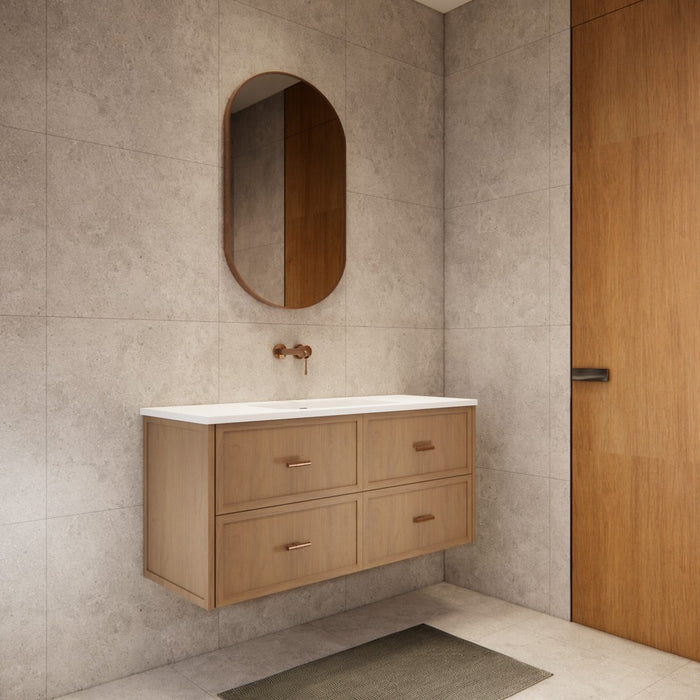 600-1500*450*550mm ABS Banff Coastal Oak Shaker Plywood Wall Hung Vanity