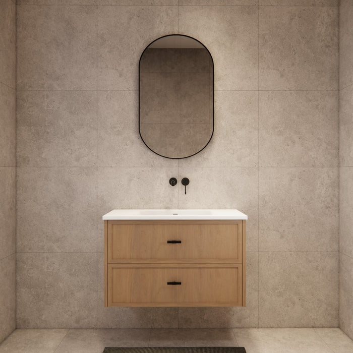 600-1500*450*550mm ABS Banff Coastal Oak Shaker Plywood Wall Hung Vanity