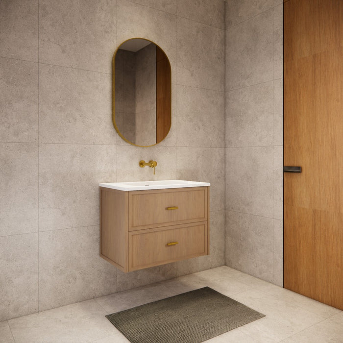 600-1500*450*550mm ABS Banff Coastal Oak Shaker Plywood Wall Hung Vanity