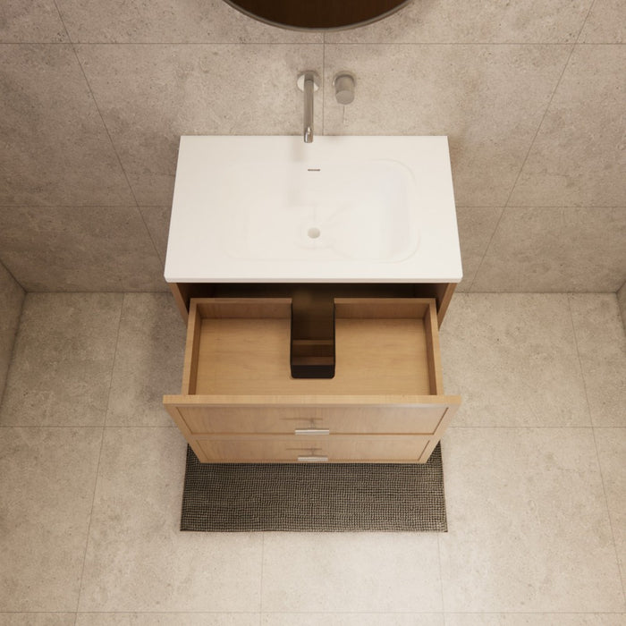 600-1500*450*550mm ABS Banff Coastal Oak Shaker Plywood Wall Hung Vanity