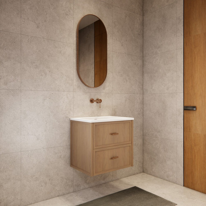 600-1500*450*550mm ABS Banff Coastal Oak Shaker Plywood Wall Hung Vanity