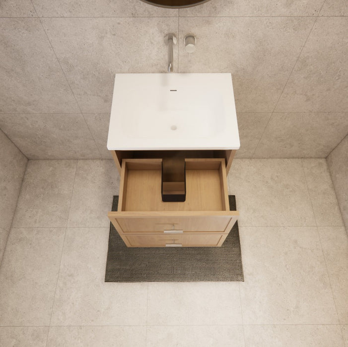 600-1500*450*550mm ABS Banff Coastal Oak Shaker Plywood Wall Hung Vanity