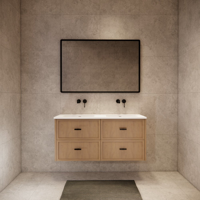 600-1500*450*550mm ABS Banff Coastal Oak Shaker Plywood Wall Hung Vanity
