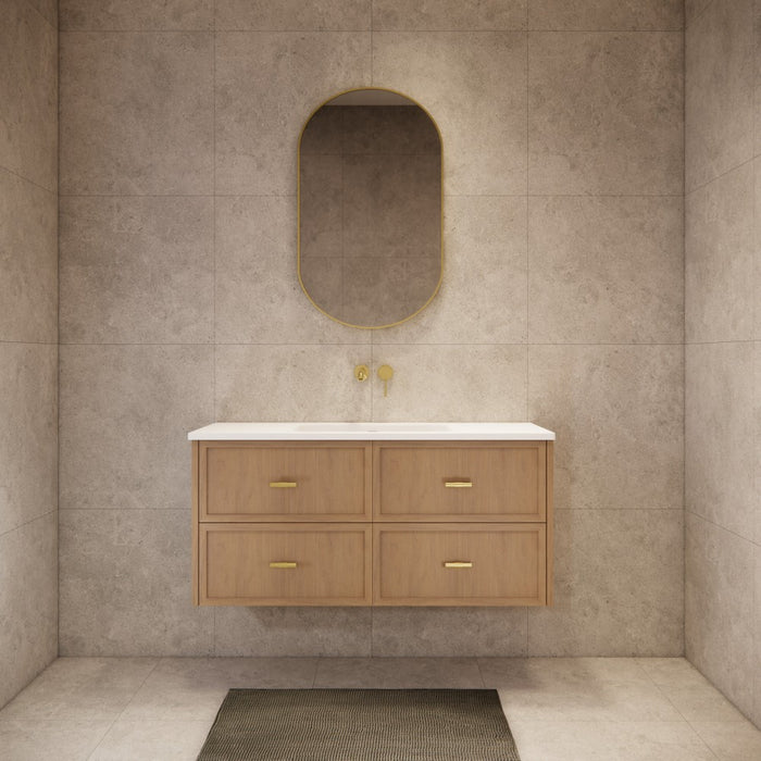 600-1500*450*550mm ABS Banff Coastal Oak Shaker Plywood Wall Hung Vanity