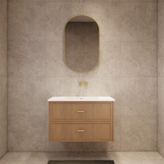 600-1500*450*550mm ABS Banff Coastal Oak Shaker Plywood Wall Hung Vanity