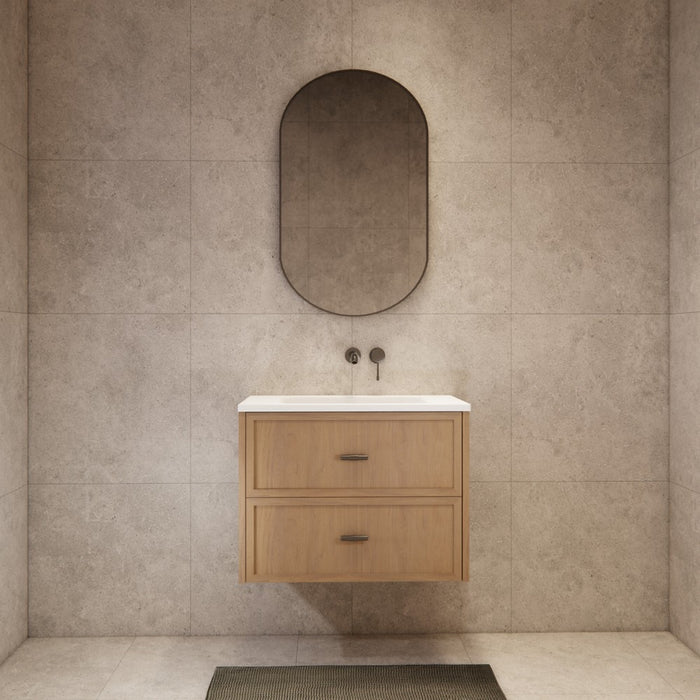 600-1500*450*550mm ABS Banff Coastal Oak Shaker Plywood Wall Hung Vanity