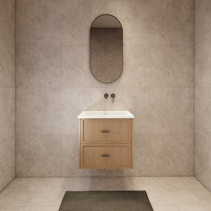600-1500*450*550mm ABS Banff Coastal Oak Shaker Plywood Wall Hung Vanity