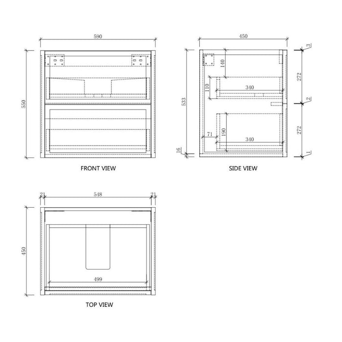 600-1500*450*550mm ABS Banff Coastal Oak Shaker Plywood Wall Hung Vanity