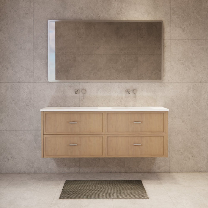 600-1500*450*550mm ABS Banff Coastal Oak Shaker Plywood Wall Hung Vanity