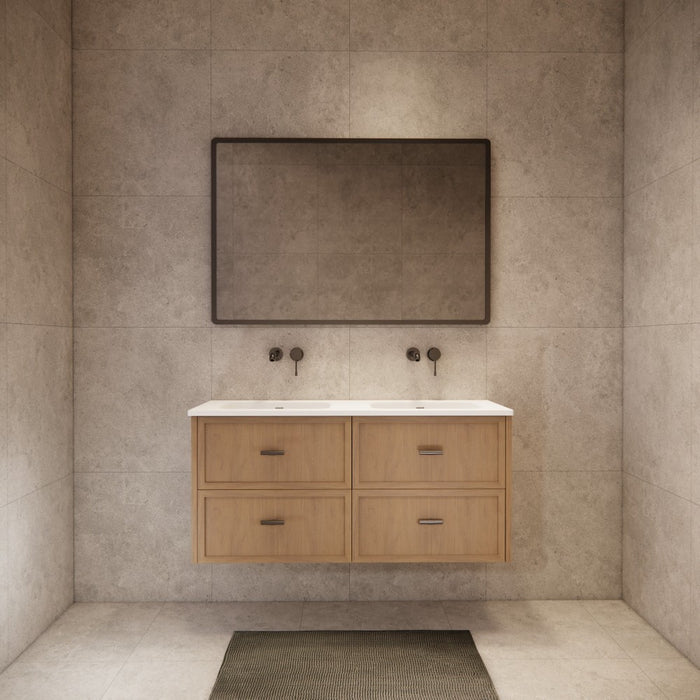 600-1500*450*550mm ABS Banff Coastal Oak Shaker Plywood Wall Hung Vanity