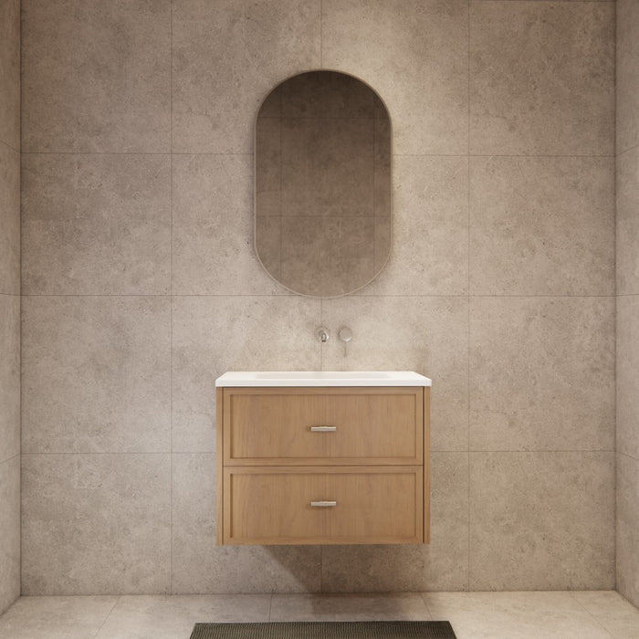 600-1500*450*550mm ABS Banff Coastal Oak Shaker Plywood Wall Hung Vanity