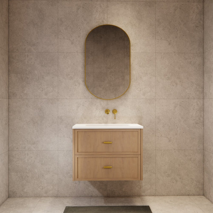 600-1500*450*550mm ABS Banff Coastal Oak Shaker Plywood Wall Hung Vanity