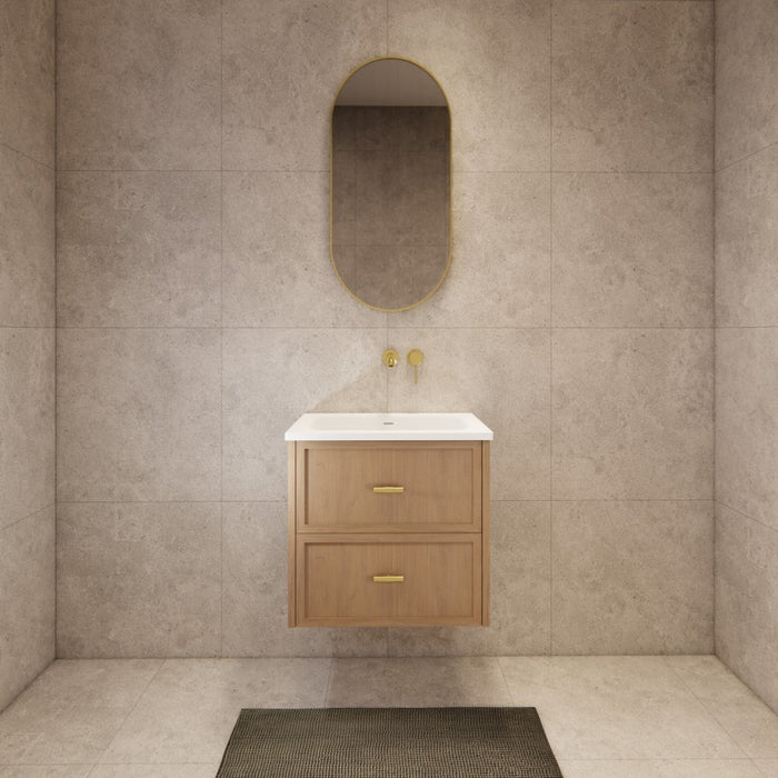 600-1500*450*550mm ABS Banff Coastal Oak Shaker Plywood Wall Hung Vanity