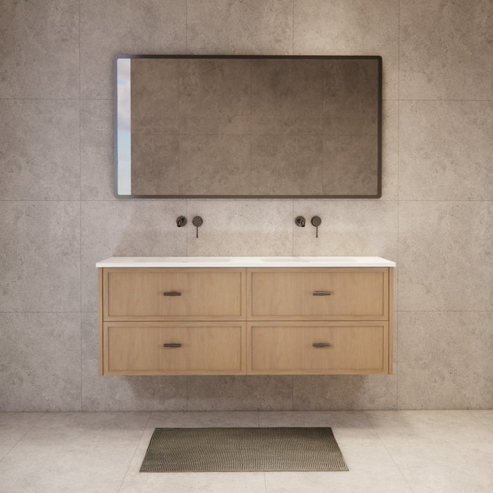600-1500*450*550mm ABS Banff Coastal Oak Shaker Plywood Wall Hung Vanity