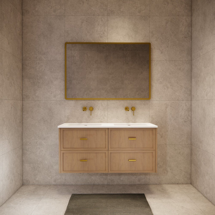 600-1500*450*550mm ABS Banff Coastal Oak Shaker Plywood Wall Hung Vanity