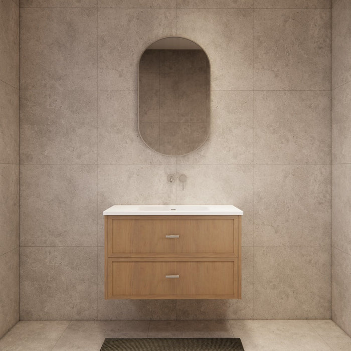 600-1500*450*550mm ABS Banff Coastal Oak Shaker Plywood Wall Hung Vanity