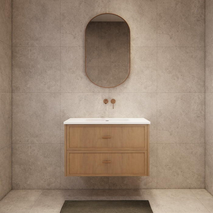 600-1500*450*550mm ABS Banff Coastal Oak Shaker Plywood Wall Hung Vanity