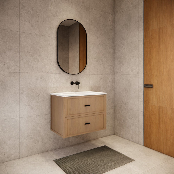 600-1500*450*550mm ABS Banff Coastal Oak Shaker Plywood Wall Hung Vanity