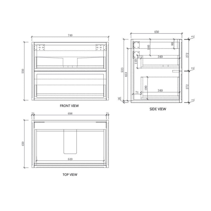 600-1500*450*550mm ABS Banff Coastal Oak Shaker Plywood Wall Hung Vanity