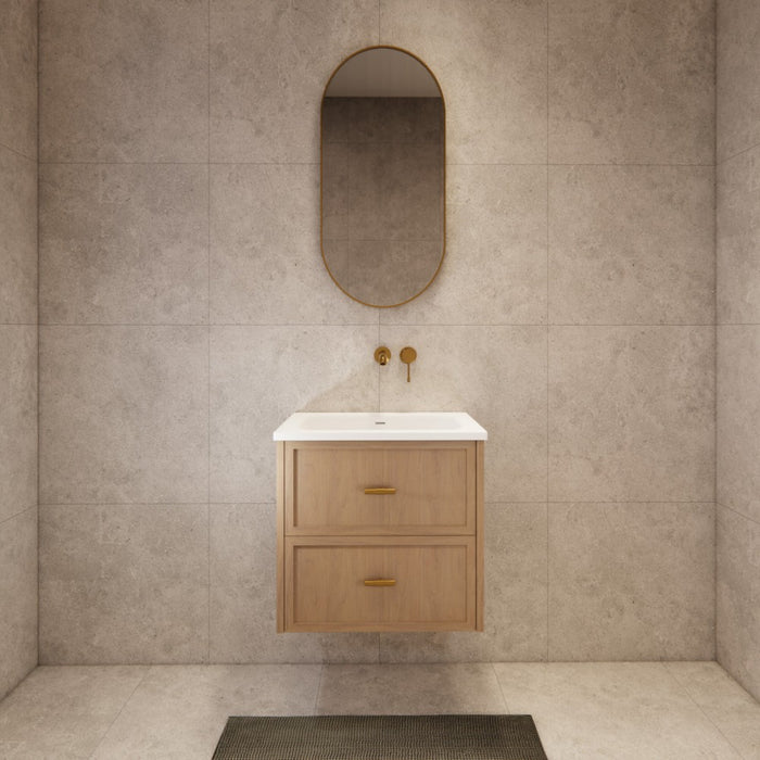 600-1500*450*550mm ABS Banff Coastal Oak Shaker Plywood Wall Hung Vanity
