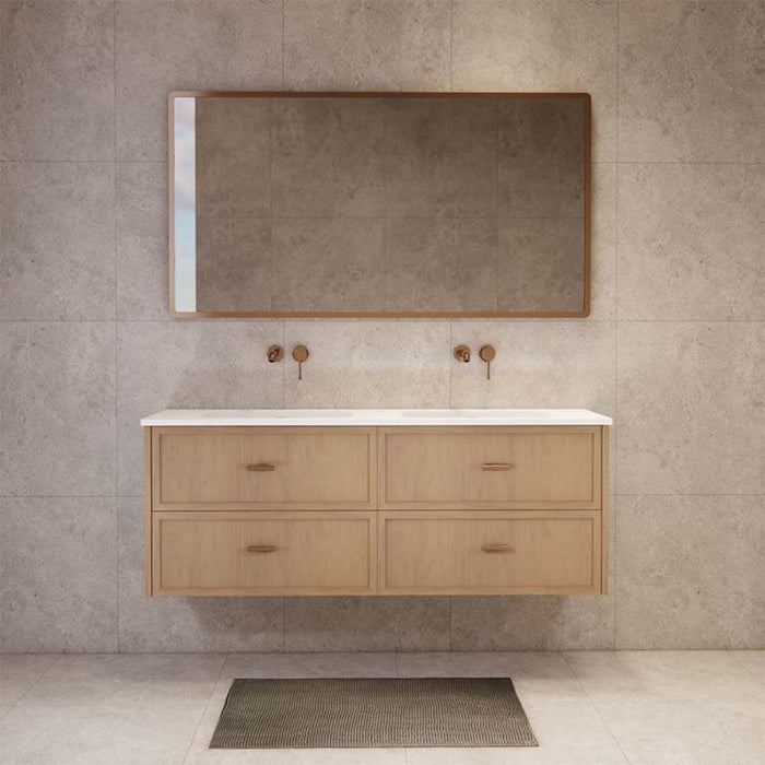 600-1500*450*550mm ABS Banff Coastal Oak Shaker Plywood Wall Hung Vanity