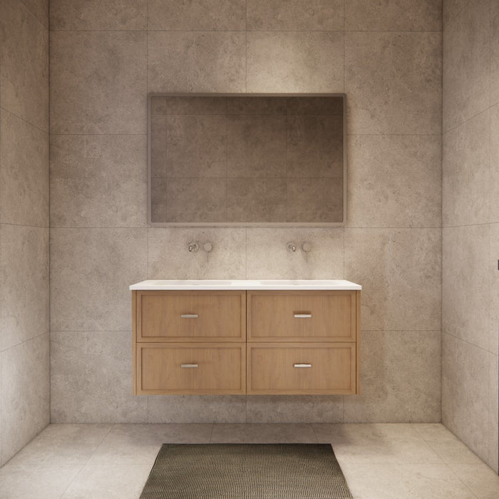 600-1500*450*550mm ABS Banff Coastal Oak Shaker Plywood Wall Hung Vanity