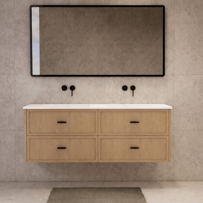 600-1500*450*550mm ABS Banff Coastal Oak Shaker Plywood Wall Hung Vanity