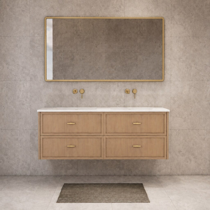 600-1500*450*550mm ABS Banff Coastal Oak Shaker Plywood Wall Hung Vanity