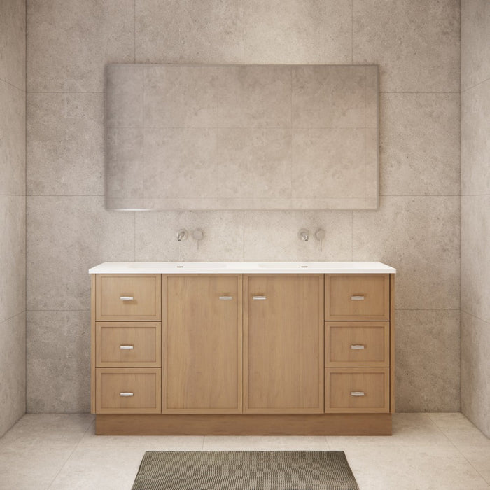 600-1500*450*820mm ABS Tofino Coastal Oak Shaker Plywood Freestanding Vanity With Kickboard