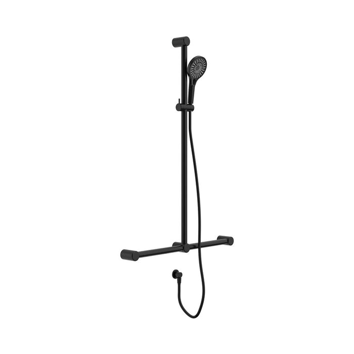 750*1100mm Nero Mecca Care 32mm T Bar Grab Rail And Adjustable Shower Set