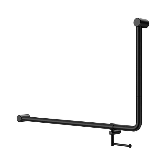 1000*600mm Nero Mecca Care 32mm DDA Accessible Toilet 90 Degree Bent Tube Grab Rail With Toilet Roll Holder
