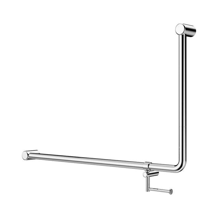 1000*600mm Nero Mecca Care 32mm DDA Accessible Toilet 90 Degree Bent Tube Grab Rail With Toilet Roll Holder