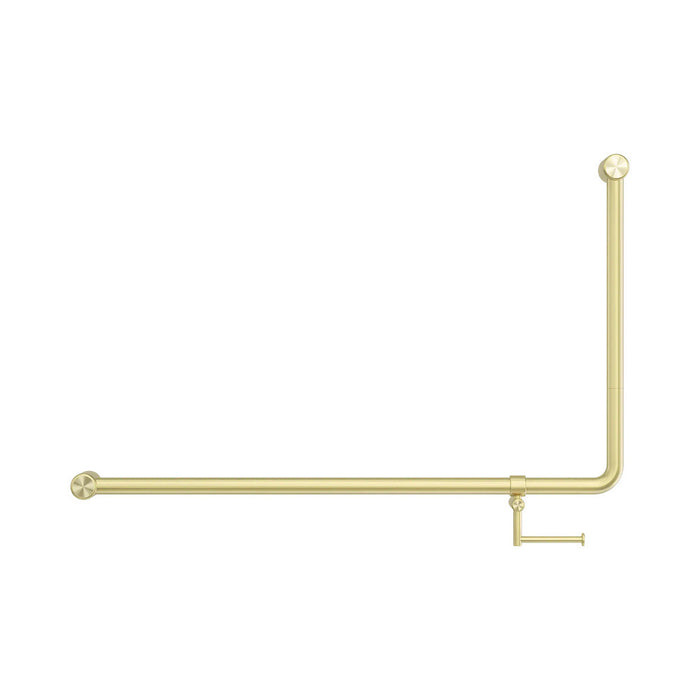 1000*600mm Nero Mecca Care 32mm DDA Accessible Toilet 90 Degree Bent Tube Grab Rail With Toilet Roll Holder