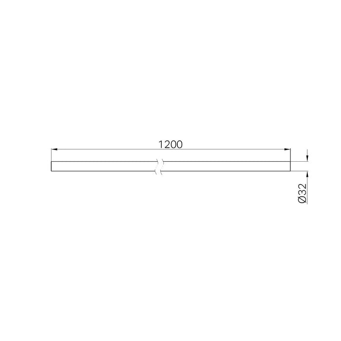 1200mm Nero Mecca Care Make Your Own 32mm Stainless Steel Grab or Hand Rail