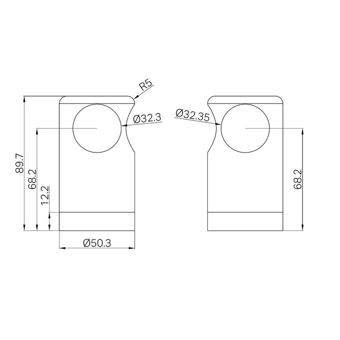 Nero Mecca Care Make Your Own 32mm Stainless Steel Grab Rail 90 Degree Bracket