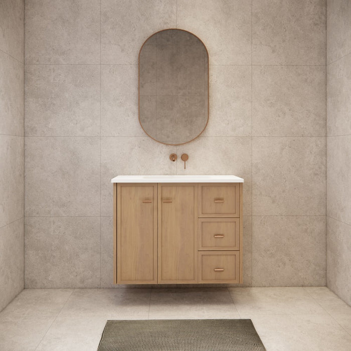 600-1500*450*700mm ABS Tofino Coastal Oak Shaker Plywood Wall Hung Vanity