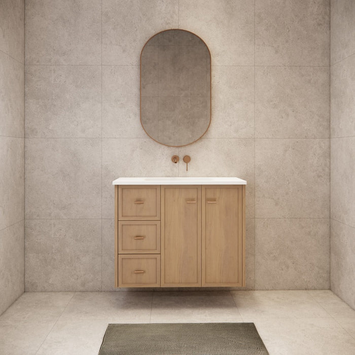 600-1500*450*700mm ABS Tofino Coastal Oak Shaker Plywood Wall Hung Vanity