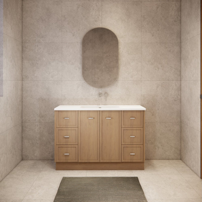 600-1500*450*820mm ABS Tofino Coastal Oak Shaker Plywood Freestanding Vanity With Kickboard