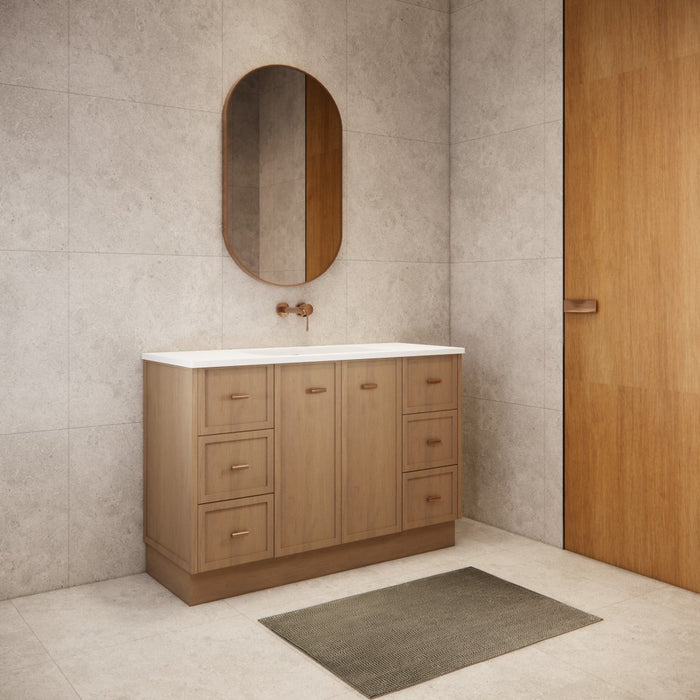 600-1500*450*820mm ABS Tofino Coastal Oak Shaker Plywood Freestanding Vanity With Kickboard