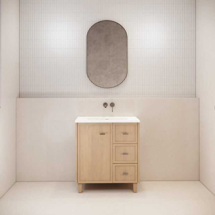600-1500*450*820mm ABS Tofino Coastal Oak Shaker Plywood Freestanding Vanity With Wood Legs