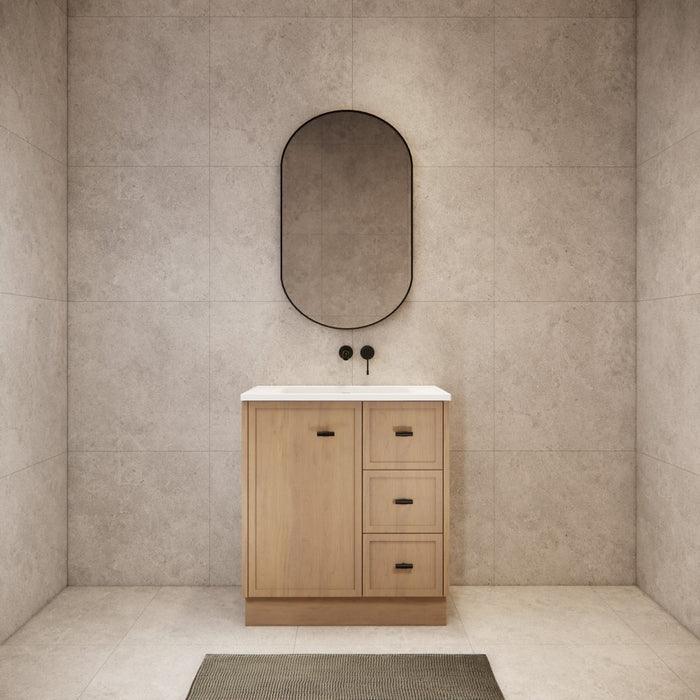 600-1500*450*820mm ABS Tofino Coastal Oak Shaker Plywood Freestanding Vanity With Kickboard